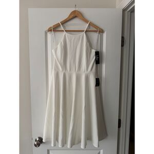 Lulus White Fit & Flare Dress Size M Sleeveless Bridal Shower